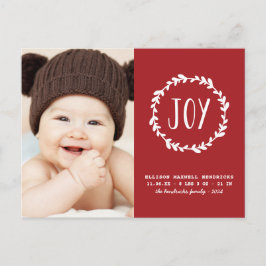 新生児休日の誕生発表編集可能カラー ポストカード