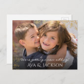 新生児兄弟姉妹ブラザー |写真の追加 案内ポストカード (正面/裏面)