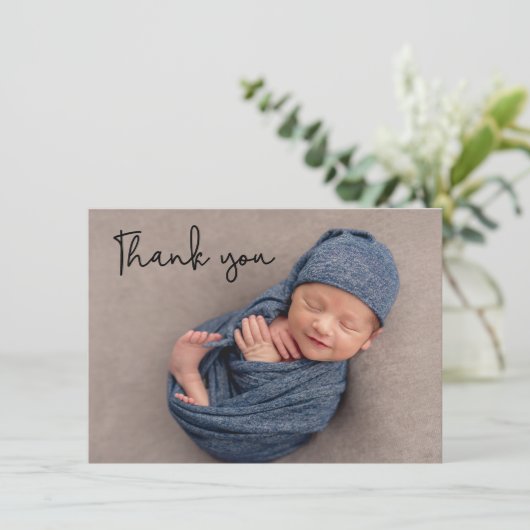 新生児兄弟発表写真ありがとう 案内状 (スタンド正面)