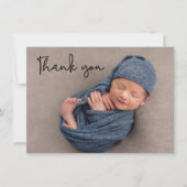 新生児兄弟発表写真ありがとう 案内状 (正面)