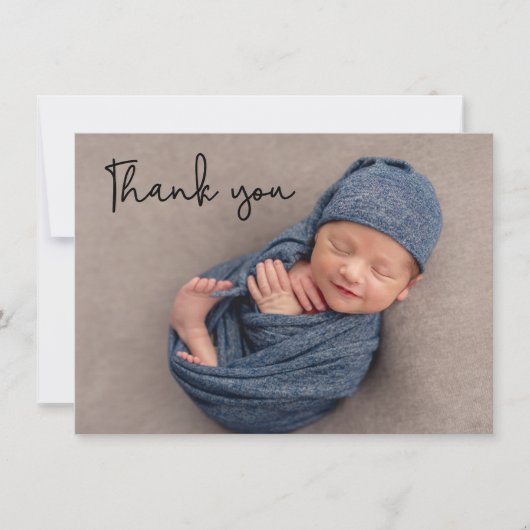 新生児兄弟発表写真ありがとう 案内状 (正面)