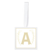 新生児先頭クリスマスアルファベット文字ブロック（白） & キューブオーナメント (正面)