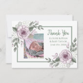 新生児写真とThank You Notes カード (正面)