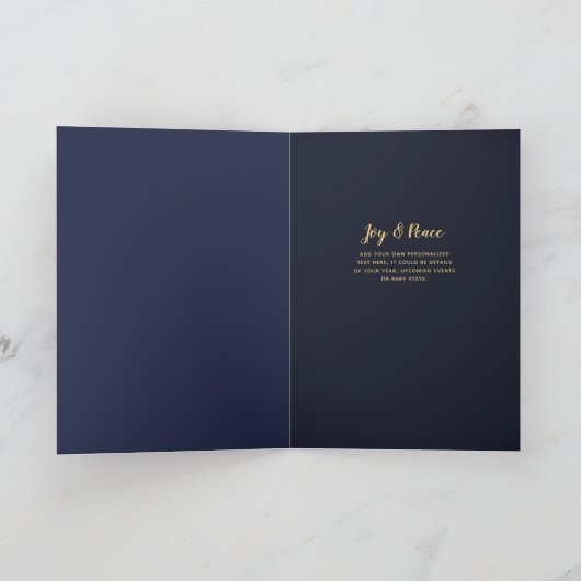 新生児写真アナウンスウィンターブルーミニマリスト ノートカード (内部)