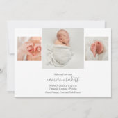 新生児写真コラージュ 誕生のお知らせ 案内状 (裏面)