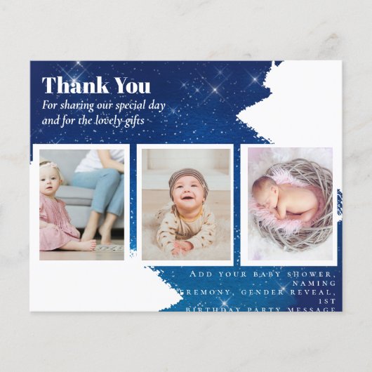 新生児写真サンキューカードモダン予算 (正面)