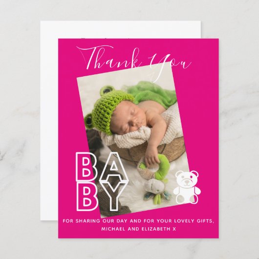 新生児写真サンキューカードモダン予算 (正面/裏面)