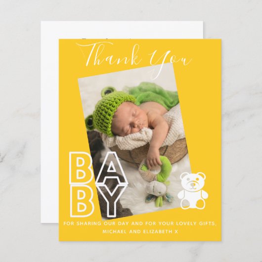 新生児写真サンキューカードモダン予算 (正面/裏面)
