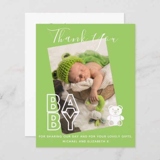 新生児写真サンキューカードモダン予算 (正面/裏面)