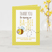 新生児写真サンキューカードモダン予算 カード (黄色い花)