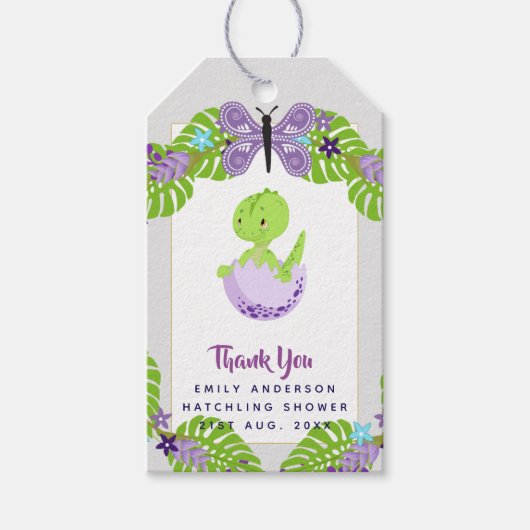 新生児写真サンキューカードモダン予算 ギフトタグ (正面)