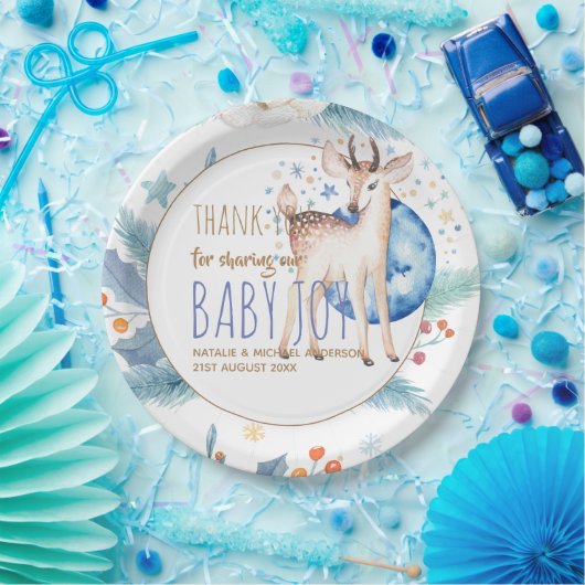 新生児写真サンキューカードモダン予算 ペーパープレート (パーティー)
