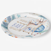 新生児写真サンキューカードモダン予算 ペーパープレート (アングル)