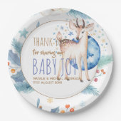 新生児写真サンキューカードモダン予算 ペーパープレート (正面)