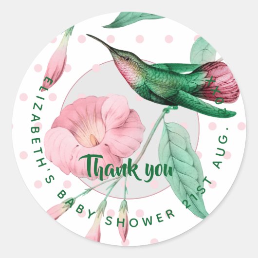 新生児写真サンキューカードモダン予算 ラウンドシール (正面)