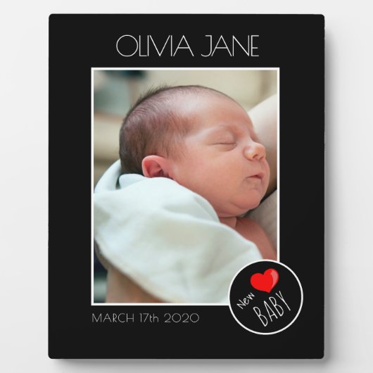 新生児写真フレーム – カスタム写真 フォトプラーク (正面)