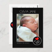 新生児写真フレーム – カスタム写真 ポストカード (正面/裏面)