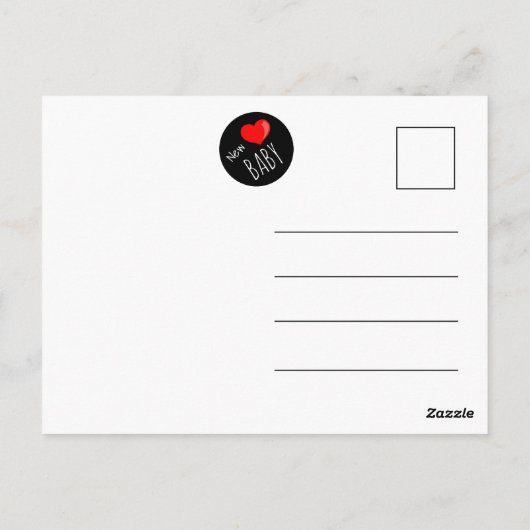 新生児写真フレーム – カスタム写真 ポストカード (裏面)