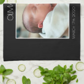 新生児写真枠-カスタム写真 キッチンタオル (折り畳み)