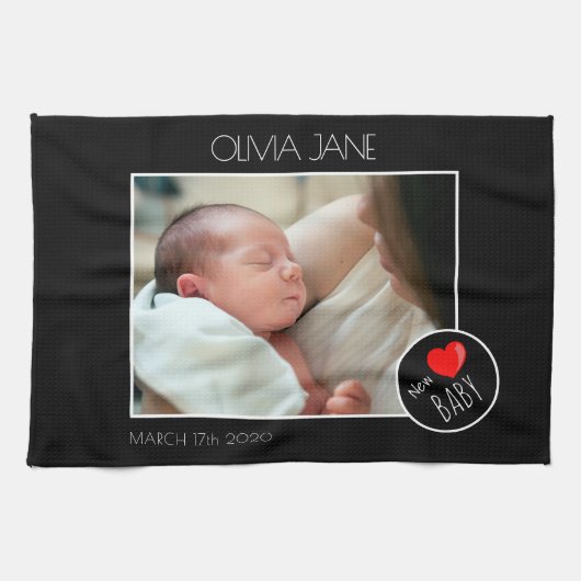 新生児写真枠-カスタム写真 キッチンタオル (横)