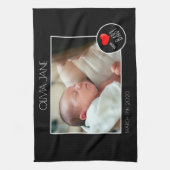 新生児写真枠-カスタム写真 キッチンタオル (縦)