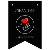 新生児写真枠-カスタム写真 バンティングフラッグ (第1の旗)