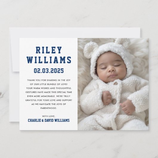 新生児写真誕生 案内状 (正面)