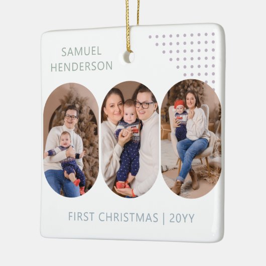 新生児初めてのクリスマス6写真Any Color セラミックオーナメント (左)