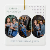 新生児初めてのクリスマス6写真Any Color セラミックオーナメント (裏面)