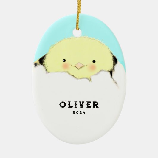 新生児初めてのクリスマス セラミックオーナメント (正面)