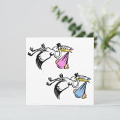 新生児双子 案内状 (スタンド正面)