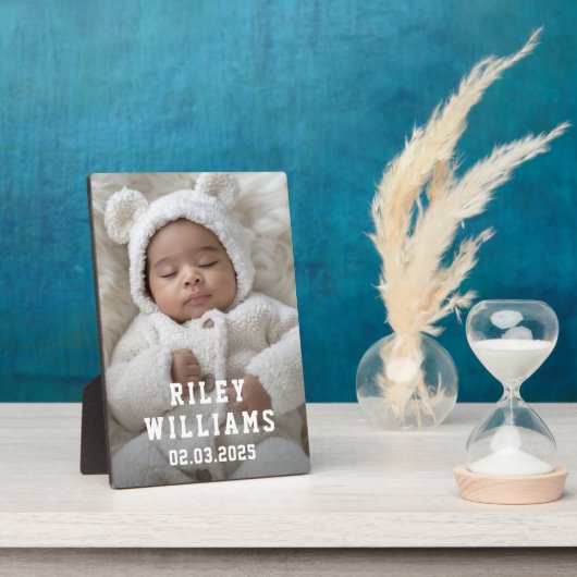 新生児名の写真 フォトプラーク (側面)
