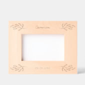 新生児名パーソナライズされた伊達植物学離れ レーザー彫刻フレーム (正面)