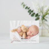 新生児告知インスタントダウンロードフォトベビー ポストカード (スタンド正面)