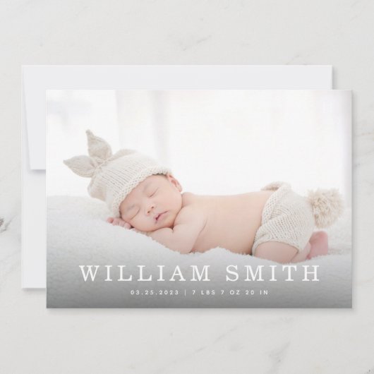 新生児告知カード |誕生のお知らせ 案内状 (正面)