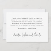 新生児告知3枚の写真サンキューカード サンキューカード (裏面)