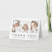 新生児告知3枚の写真サンキューカード サンキューカード (正面)
