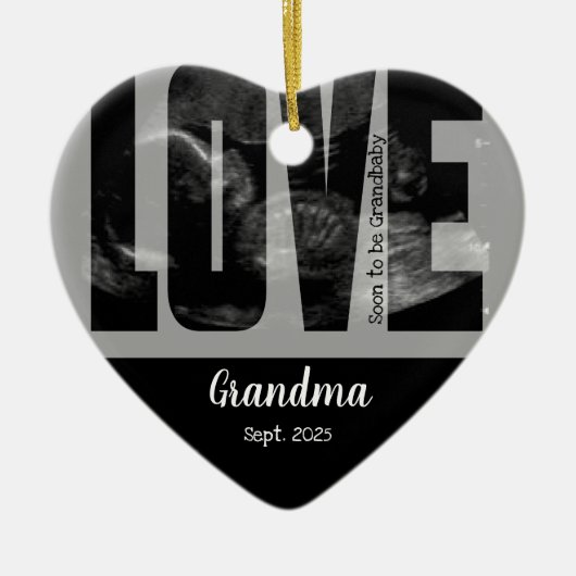 新生児告知 – DIY付きソノグラム文字 セラミックオーナメント (正面)