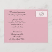 新生児女の子の誕生発表フォトポストカード 案内ポストカード (裏面)