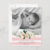 新生児女子生誕発表写真はがき 案内ポストカード (正面/裏面)