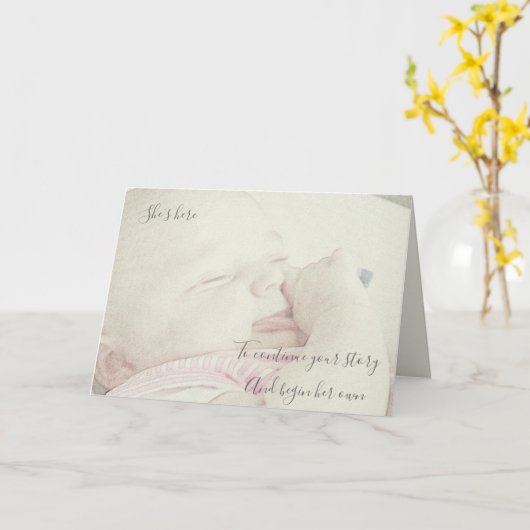 新生児女 カード (黄色い花)