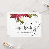 新生児妊娠おめでとうOhベビークリスマス カード (正面/裏面インサイチュ)