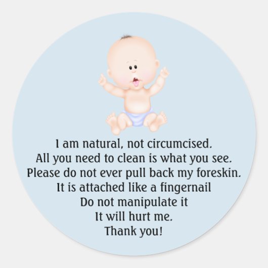 新生児家族への割礼のリマインダー ラウンドシール (正面)