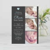 新生児少年のお知らせ/サンキューカードA5 案内状 (スタンド正面)