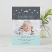 新生児少年のお知らせ/サンキューカードA5 案内状 (スタンド正面)