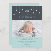 新生児少年のお知らせ/サンキューカードA5 案内状 (正面/裏面)