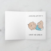 新生児少年の主題変更おめでとう カード (内部)