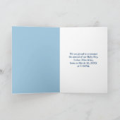 新生児少年の写真フレームの発表 案内状 (内部)