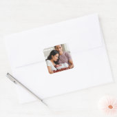 新生児少年の出産の発表写真モダン スクエアシール (封筒)