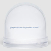 新生児少年の誕生の発表スノーグローブ (裏面)